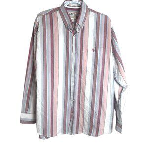 Vintage RRL Ralph Lauren Striped Button Down Shirt Size 2X Custom Fit Preppy